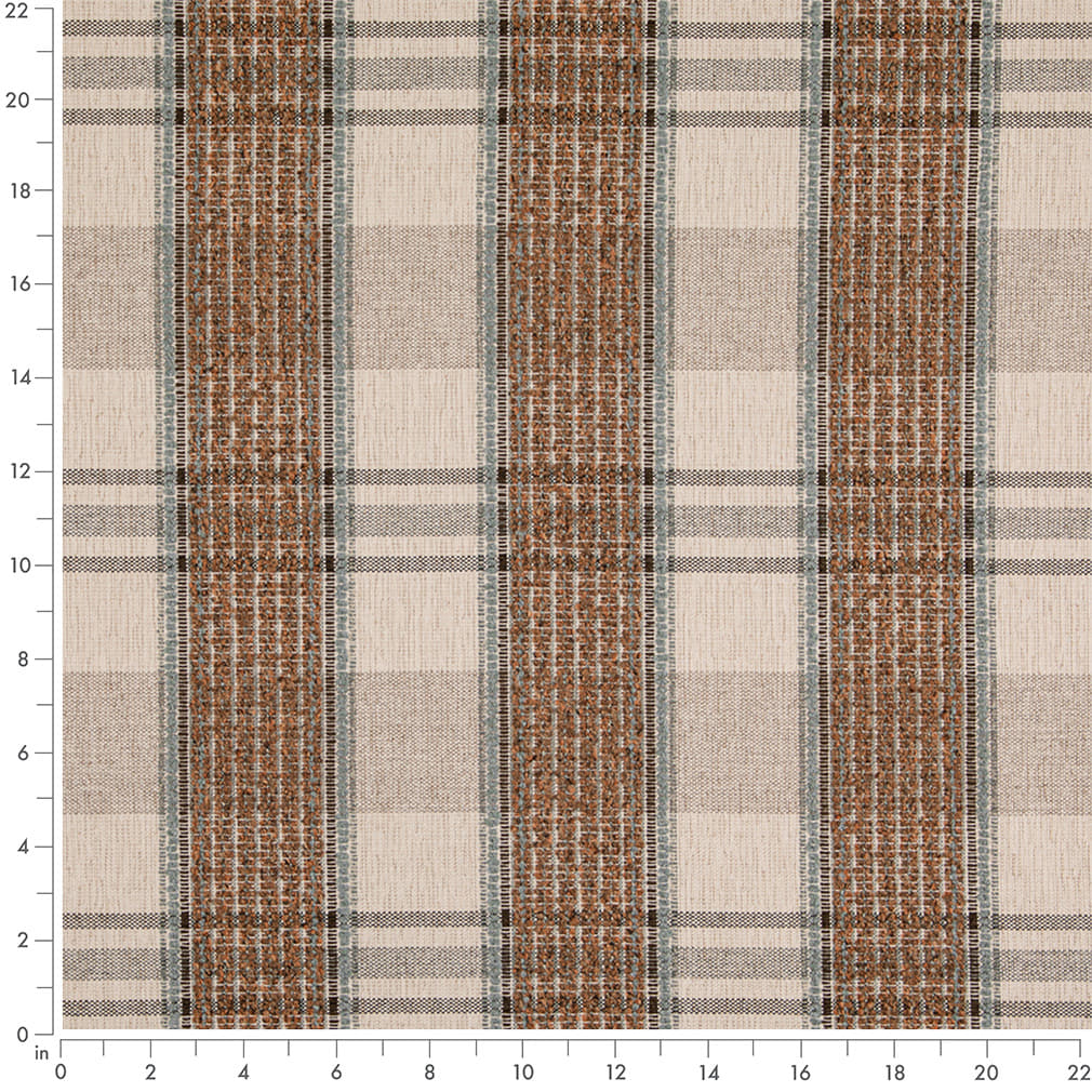 D5065 Plaid Mineral Aqua & Teal,Brown Charlotte Fabrics