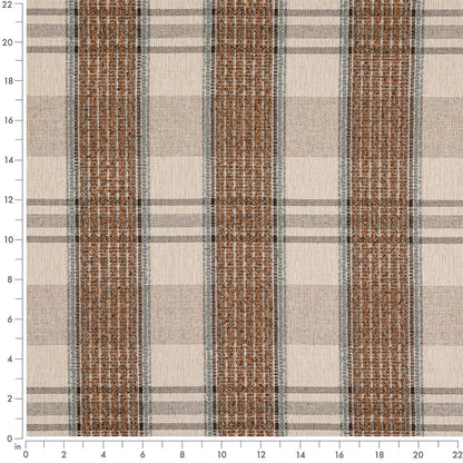 D5065 Plaid Mineral Aqua & Teal,Brown Charlotte Fabrics