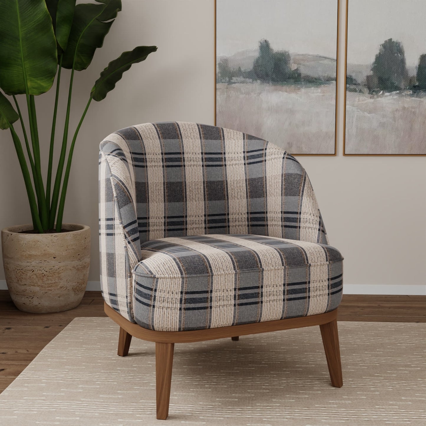D5067 Plaid Horizon Blue Charlotte Fabrics