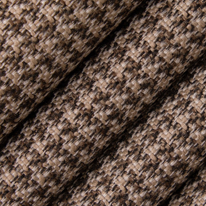 D5074 Check & Houndstooth Coffee Brown Charlotte Fabrics