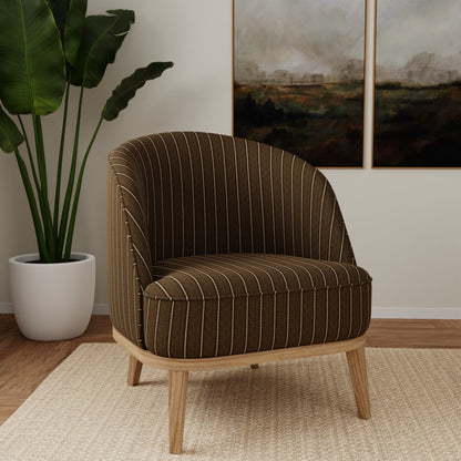 D5082 Stripe Pine Green Charlotte Fabrics