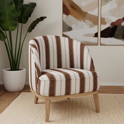D5091 Stripe Hazelnut Blue,Brown Charlotte Fabrics