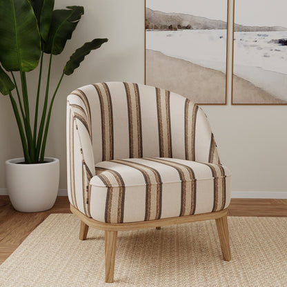 D5092 Stripe Putty Beige & Taupe Charlotte Fabrics
