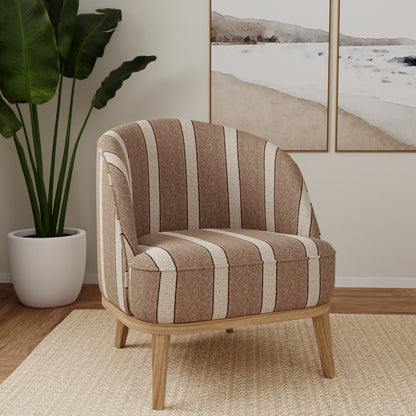 D5093 Stripe Flax Brown Charlotte Fabrics