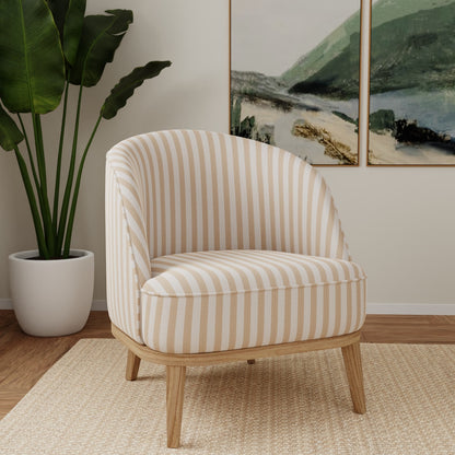 D5095 Stripe Biscuit Beige & Taupe Charlotte Fabrics