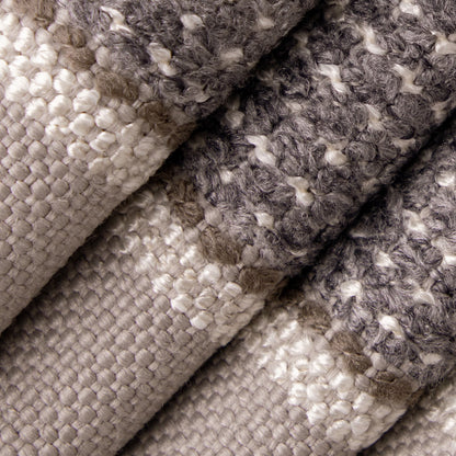 D5097 Stripe Pumice Grey & Silver Charlotte Fabrics
