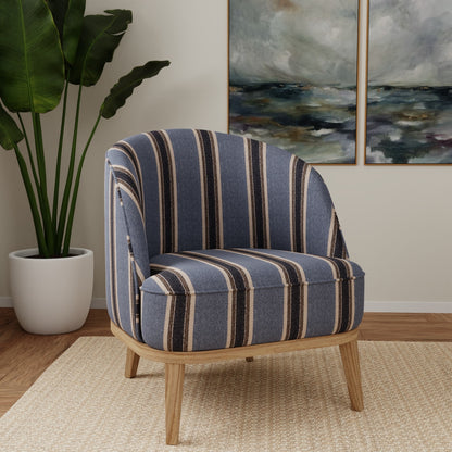 D5099 Stripe Atlantic Blue Charlotte Fabrics