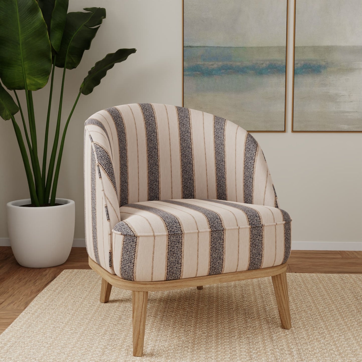 D5100 Stripe Blue Blue Charlotte Fabrics