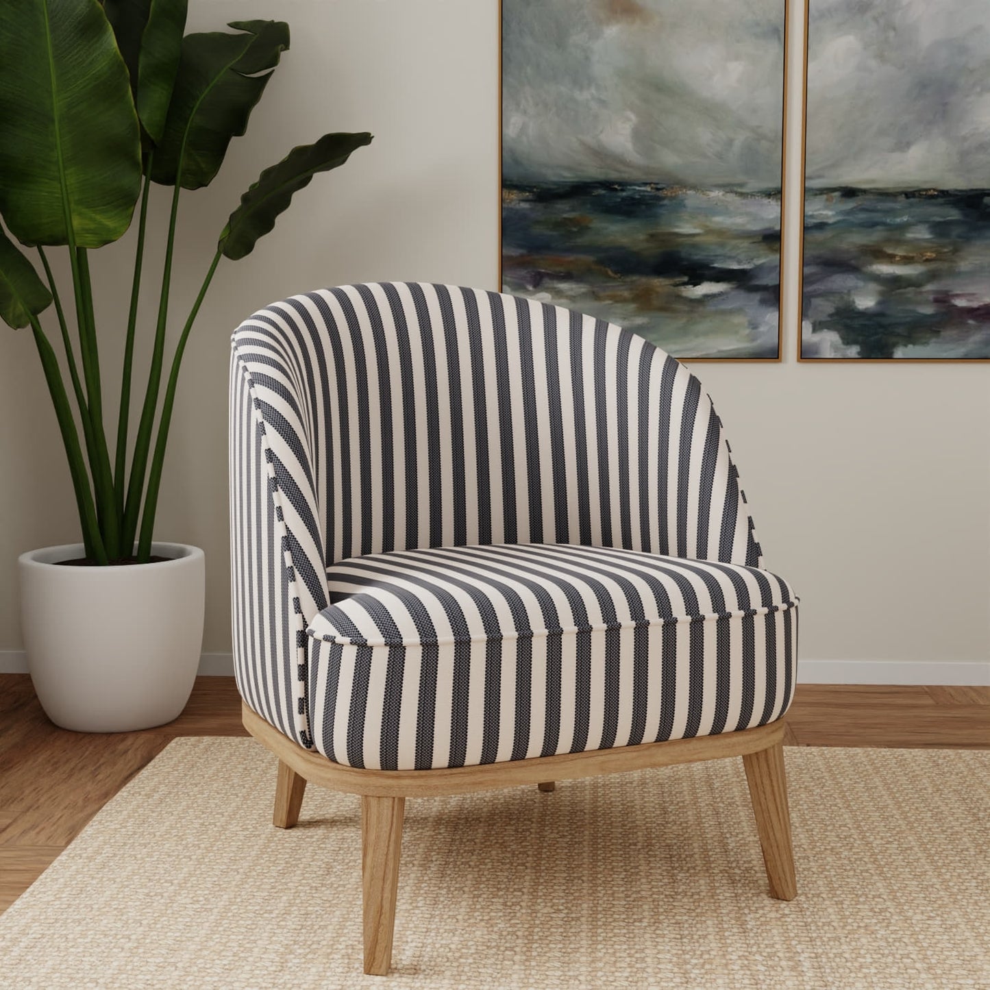 D5101 Stripe Cadet Blue Charlotte Fabrics