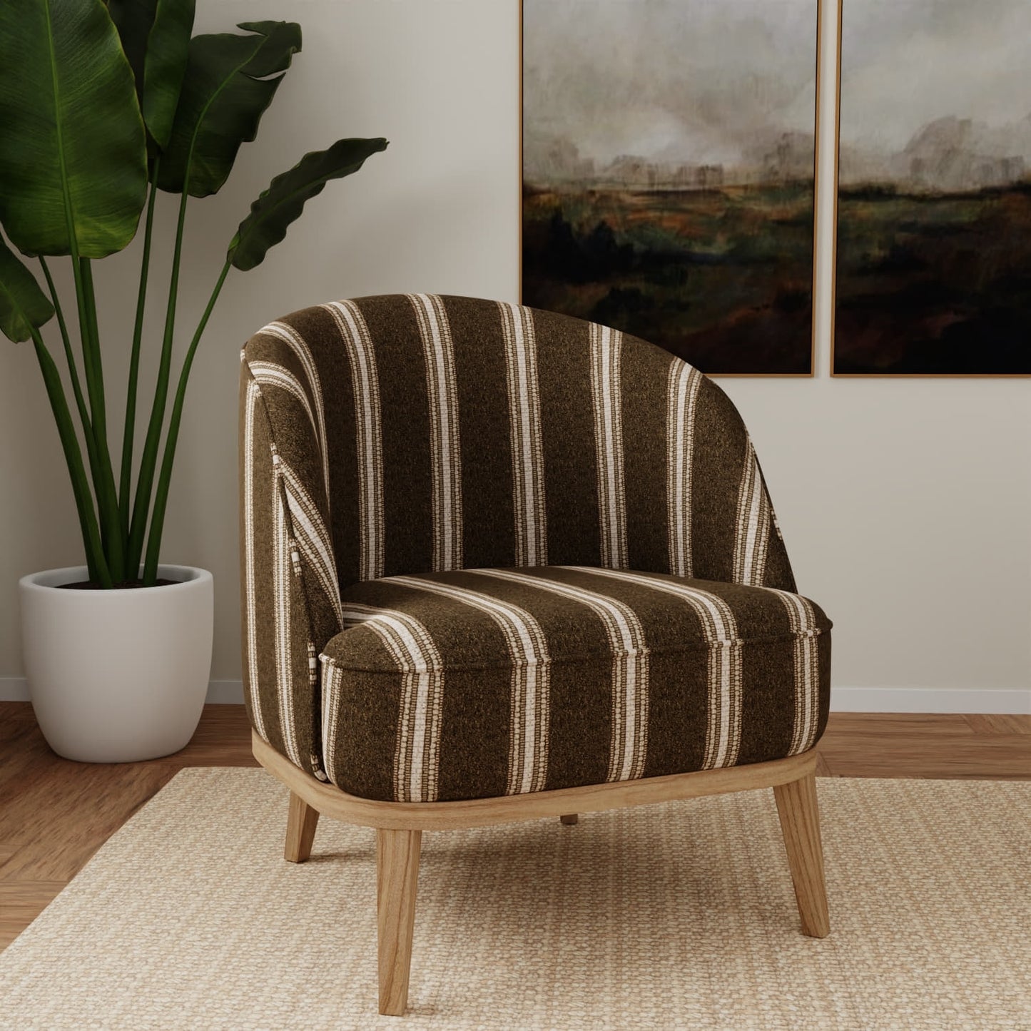 D5103 Stripe Hunter Green Charlotte Fabrics