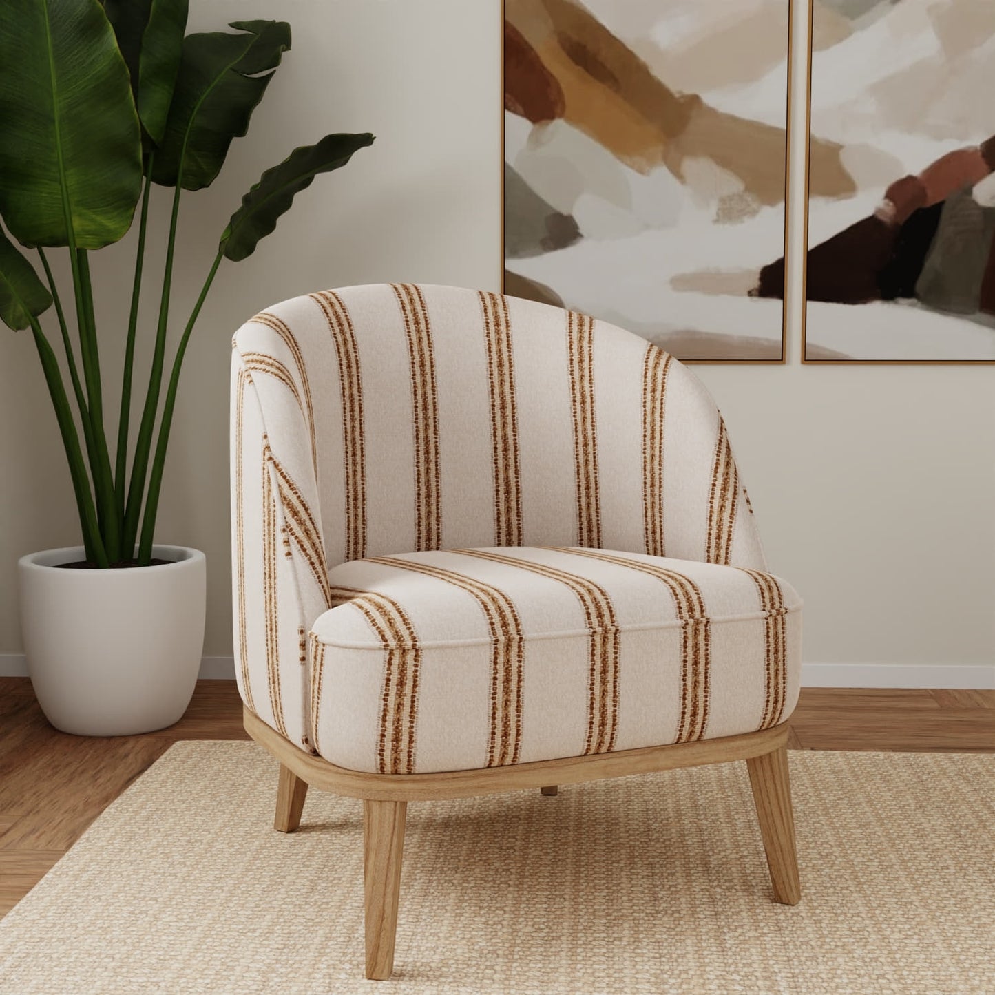 D5104 Stripe Camel Brown Charlotte Fabrics