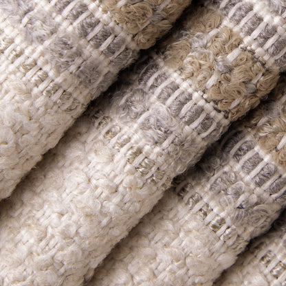 D5106 Stripe Mushroom Beige & Taupe,Grey & Silver Charlotte Fabrics