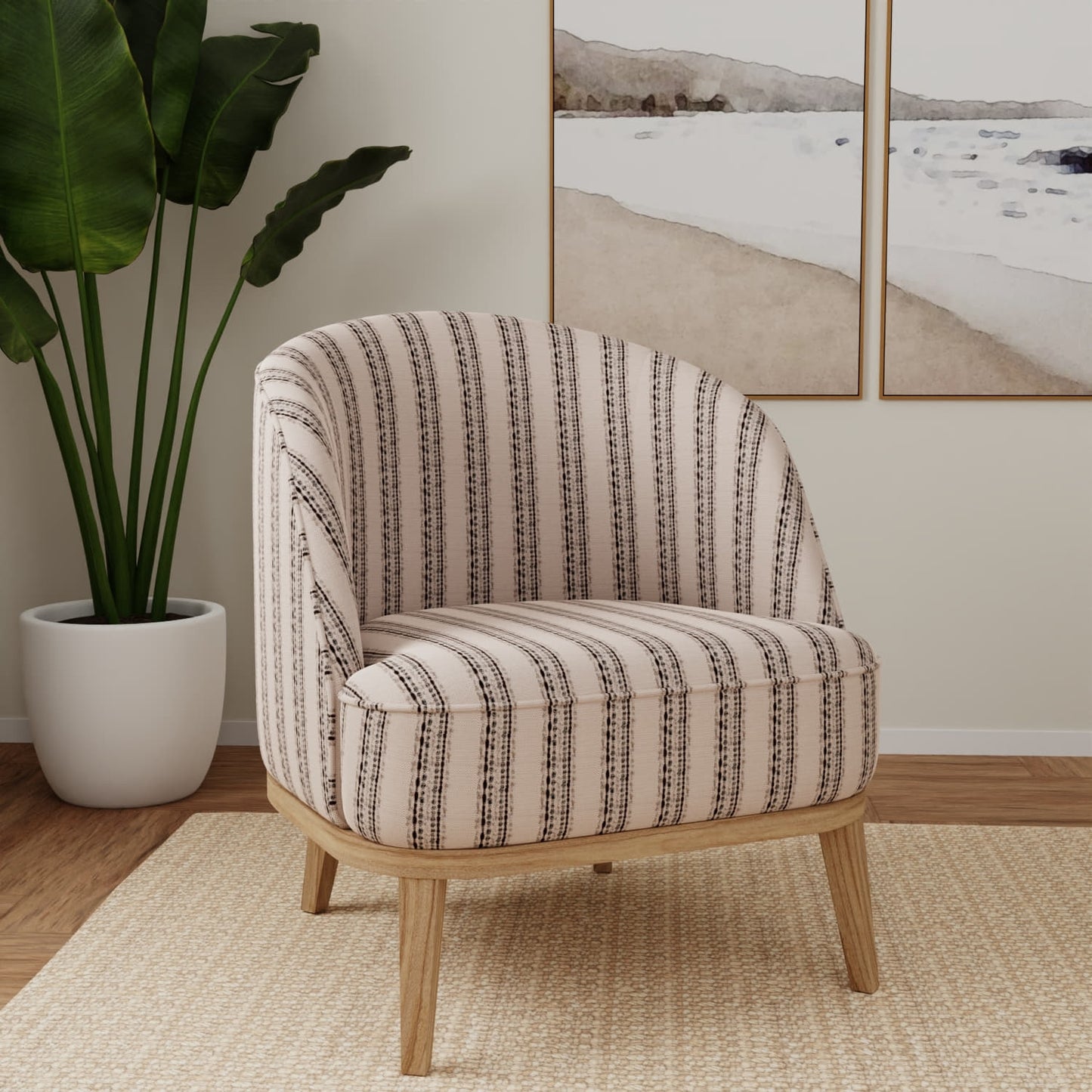D5111 Stripe Graphite Grey & Silver Charlotte Fabrics
