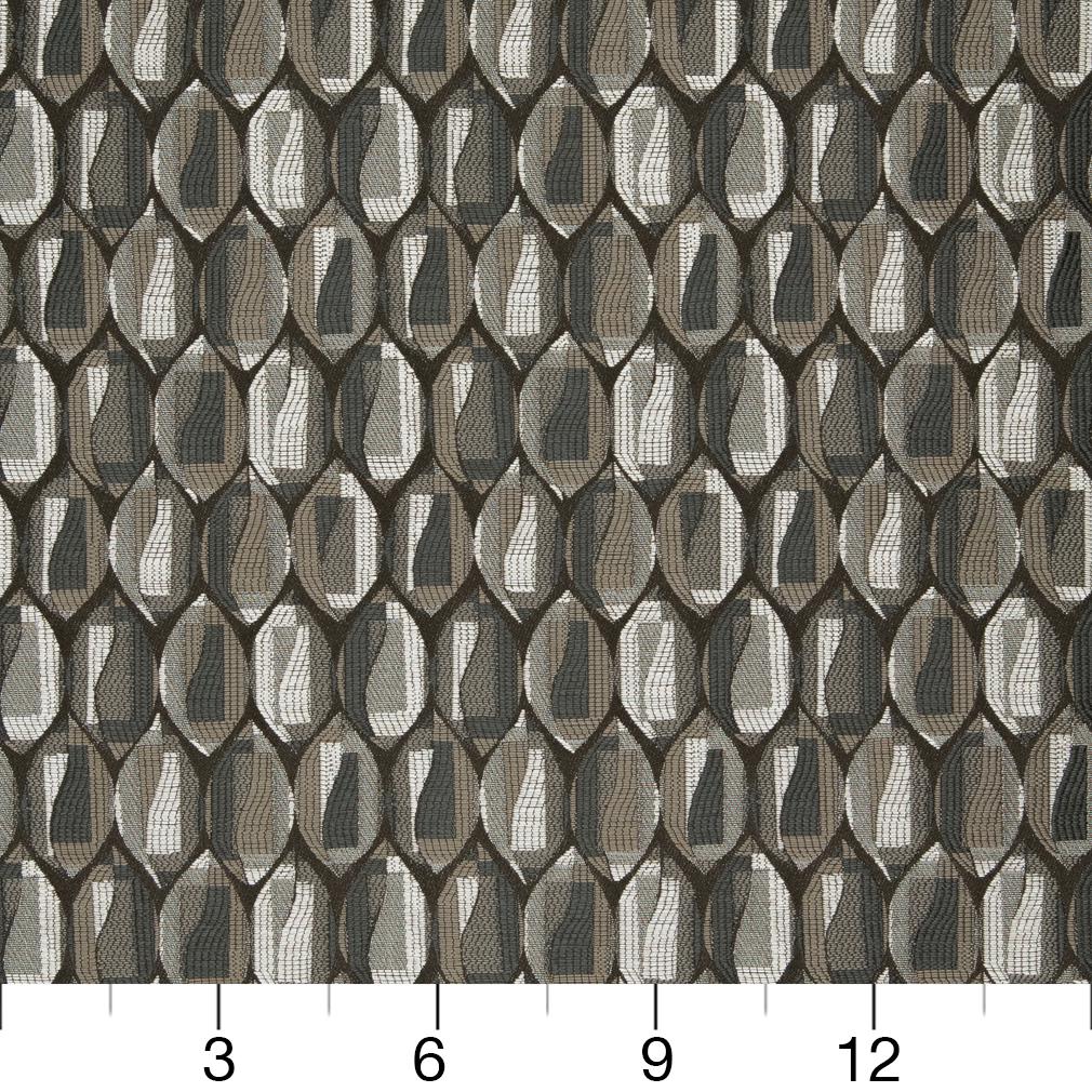 D821 Abstract & Geometric,Small Scale Carlsbad/Mineral Brown,Grey & Silver Charlotte Fabrics