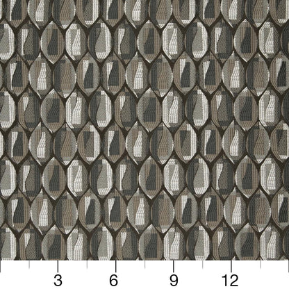 D821 Abstract & Geometric,Small Scale Carlsbad/Mineral Brown,Grey & Silver Charlotte Fabrics