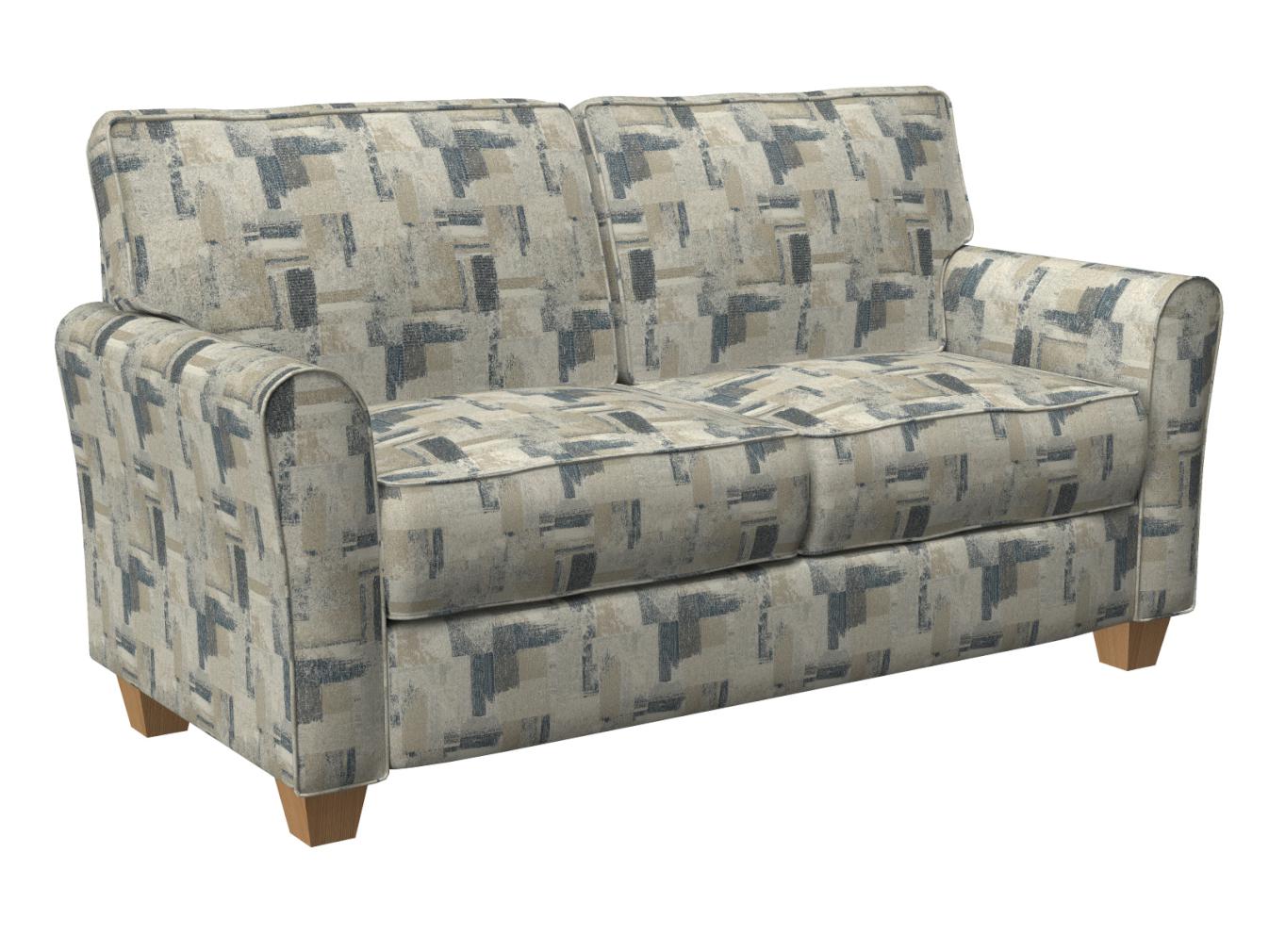 D837 Abstract & Geometric Denali/Sky Blue Charlotte Fabrics