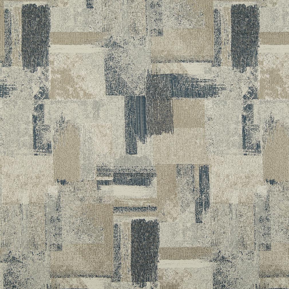 D837 Abstract & Geometric Denali/Sky Blue Charlotte Fabrics