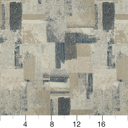 D837 Abstract & Geometric Denali/Sky Blue Charlotte Fabrics