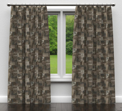 D838 Abstract & Geometric Denali/Mineral Brown,Grey & Silver Charlotte Fabrics