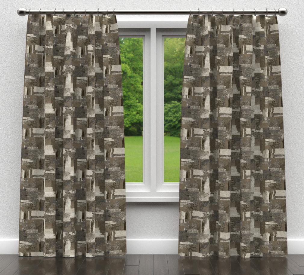 D840 Abstract & Geometric Denali/Storm Brown,Grey & Silver Charlotte Fabrics