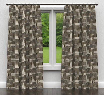 D840 Abstract & Geometric Denali/Storm Brown,Grey & Silver Charlotte Fabrics