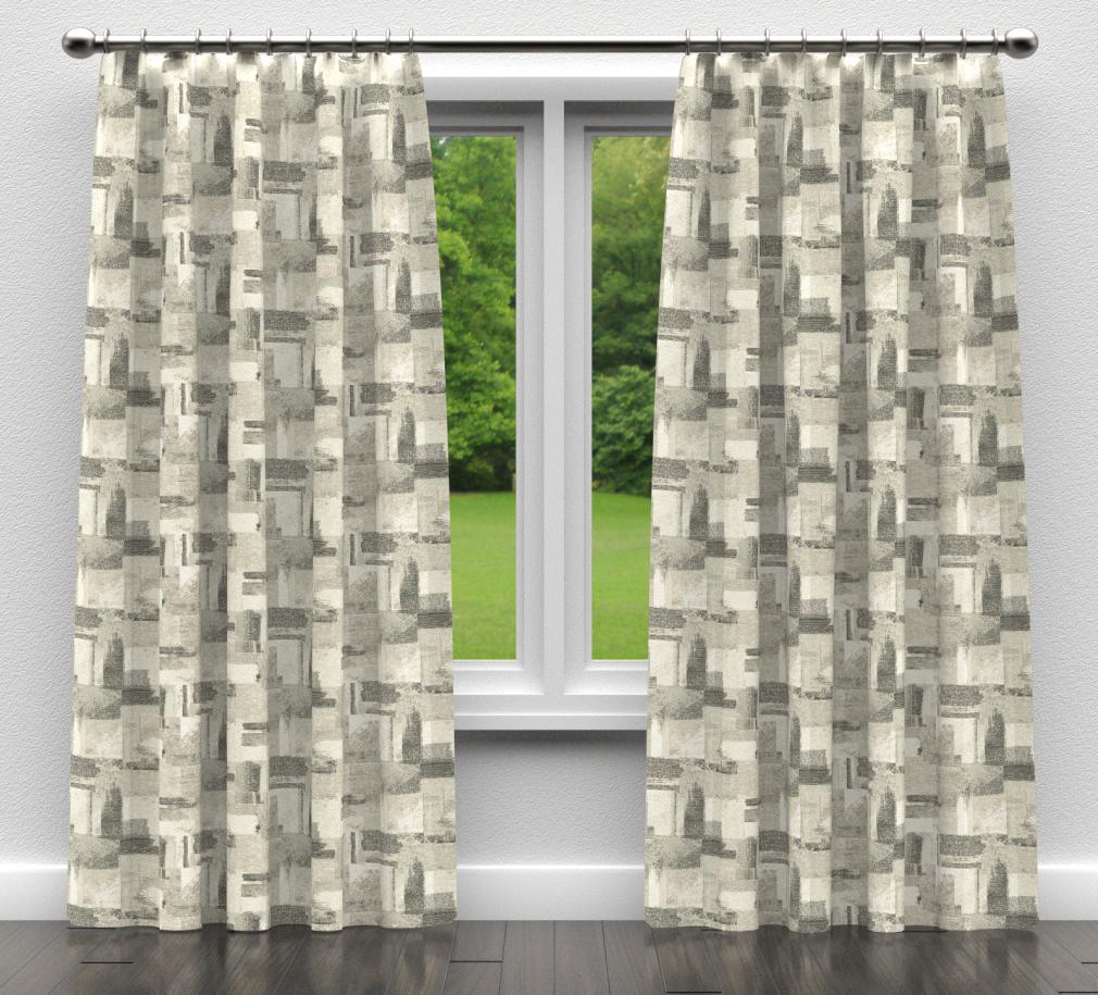 D841 Abstract & Geometric Denali/Smoke Grey & Silver Charlotte Fabrics