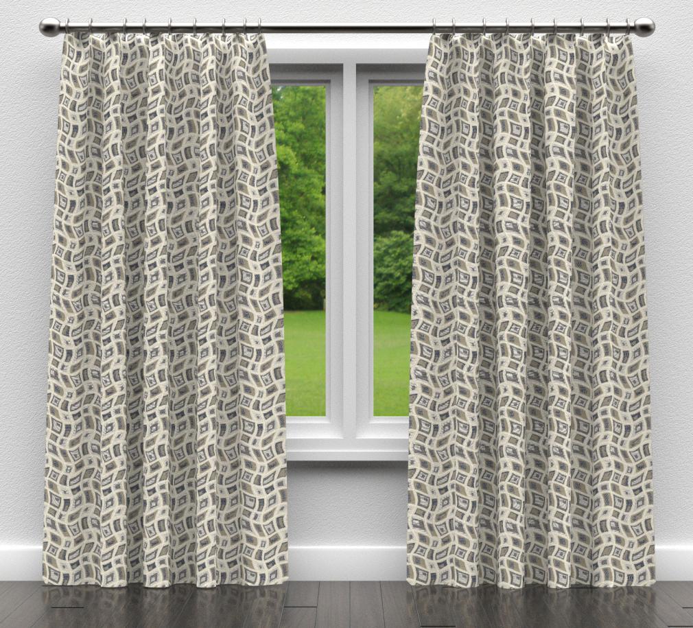 D861 Abstract & Geometric Zion/Sky Blue Charlotte Fabrics