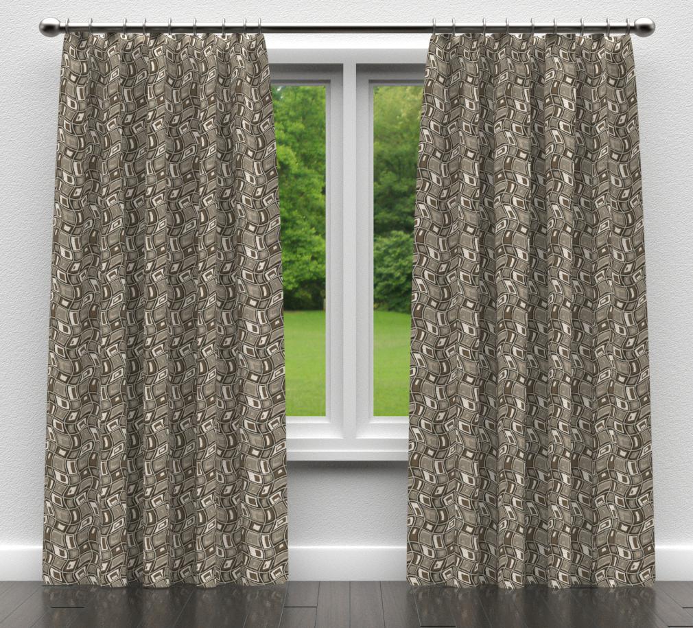 D862 Abstract & Geometric Zion/Mineral Brown,Grey & Silver Charlotte Fabrics