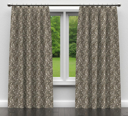 D862 Abstract & Geometric Zion/Mineral Brown,Grey & Silver Charlotte Fabrics