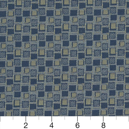D925 Abstract & Geometric,Small Scale Squares/Navy Blue Charlotte Fabrics
