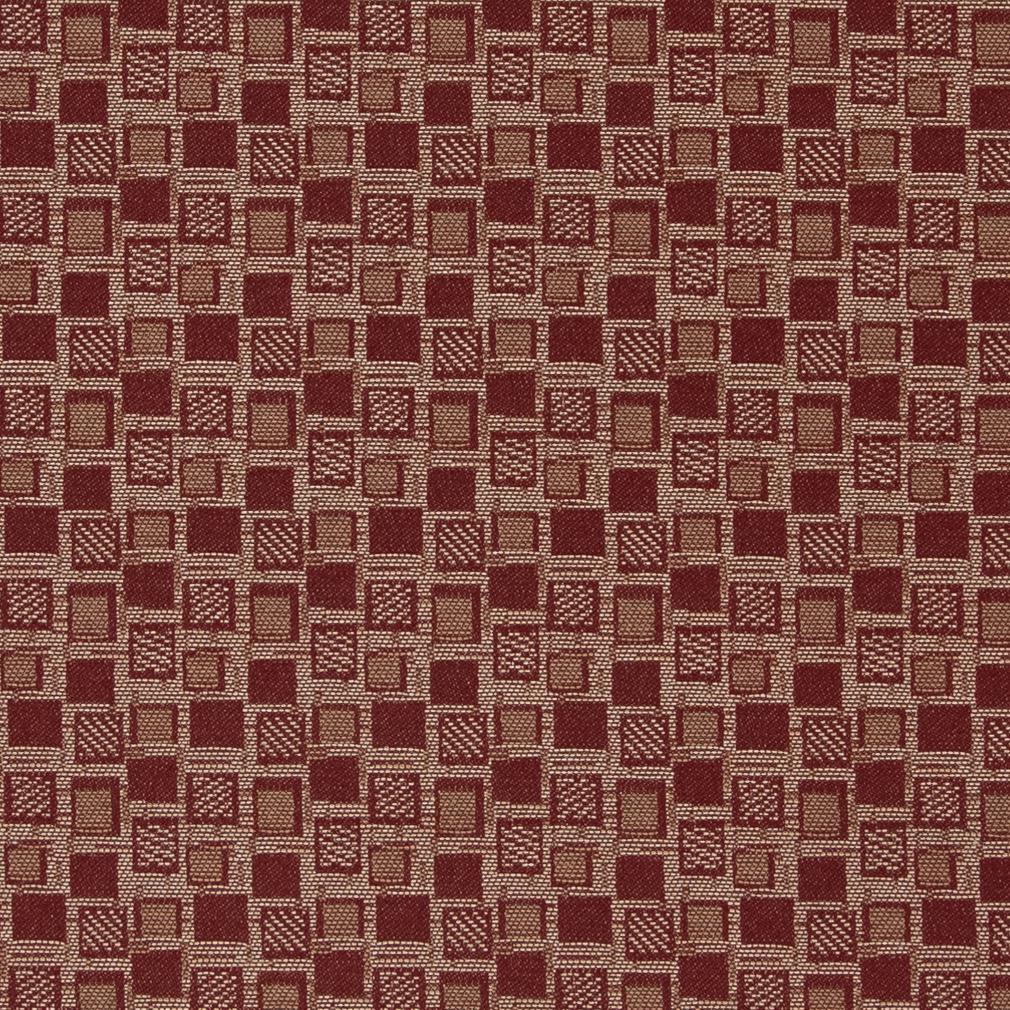 D928 Abstract & Geometric,Small Scale Squares/Spice Red & Burgundy Charlotte Fabrics