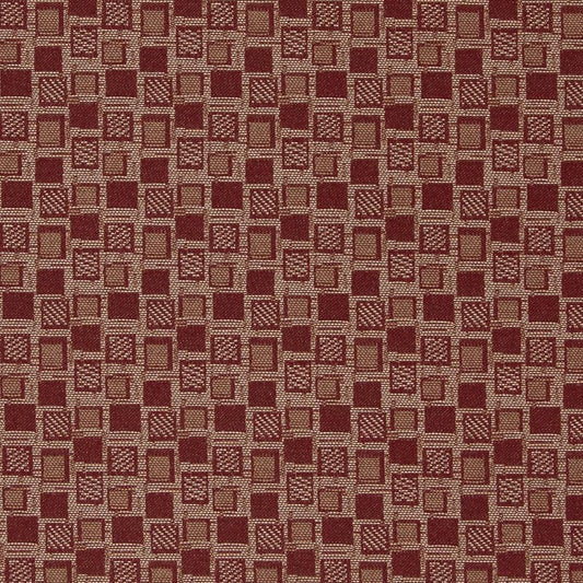 D928 Abstract & Geometric,Small Scale Squares/Spice Red & Burgundy Charlotte Fabrics