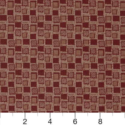 D928 Abstract & Geometric,Small Scale Squares/Spice Red & Burgundy Charlotte Fabrics
