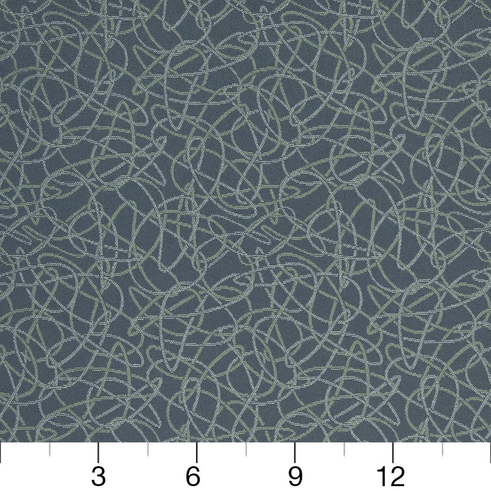 D929 Abstract & Geometric Squiggles/Aegean Blue Charlotte Fabrics