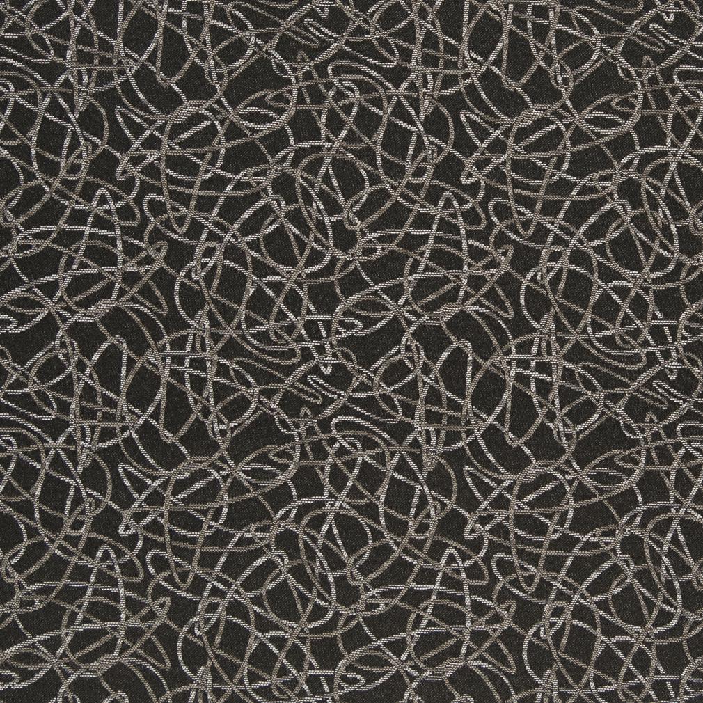 D932 Abstract & Geometric Squiggles/Coal Black Charlotte Fabrics