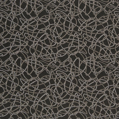 D932 Abstract & Geometric Squiggles/Coal Black Charlotte Fabrics