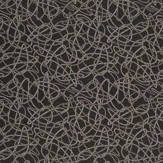 D932 Abstract & Geometric Squiggles/Coal Black Charlotte Fabrics