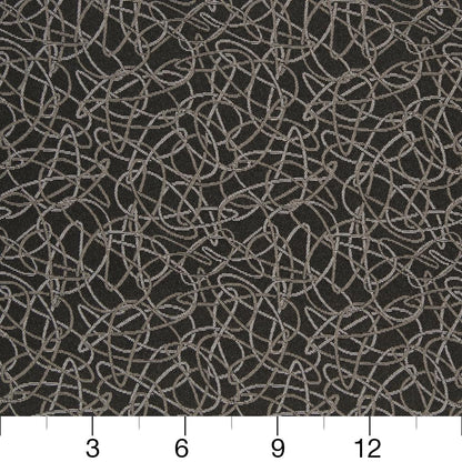 D932 Abstract & Geometric Squiggles/Coal Black Charlotte Fabrics