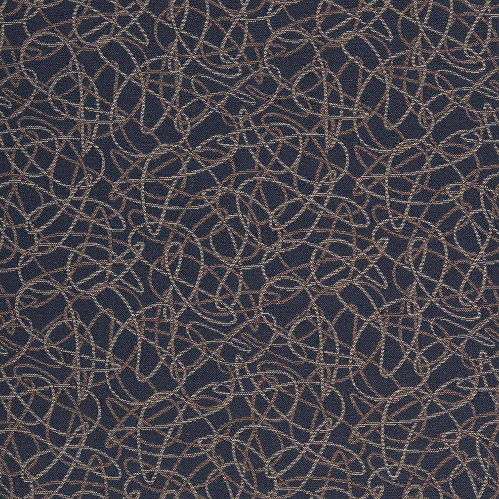 D933 Abstract & Geometric Squiggles/Navy Blue Charlotte Fabrics