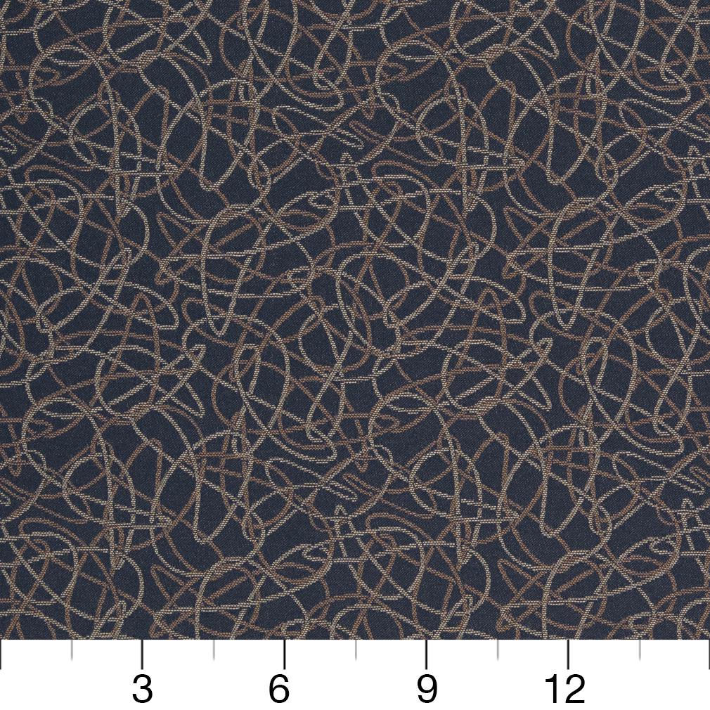 D933 Abstract & Geometric Squiggles/Navy Blue Charlotte Fabrics