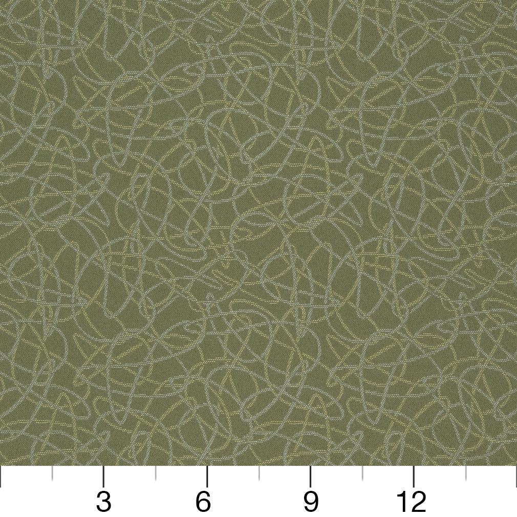 D934 Abstract & Geometric Squiggles/Sage Green Charlotte Fabrics