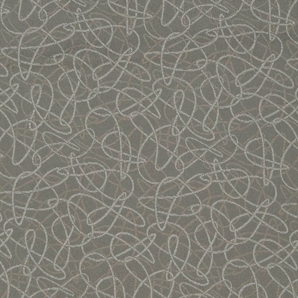 D935 Abstract & Geometric Squiggles/Smoke Grey & Silver Charlotte Fabrics