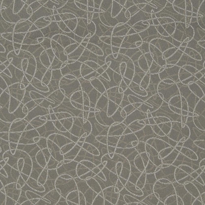 D935 Abstract & Geometric Squiggles/Smoke Grey & Silver Charlotte Fabrics