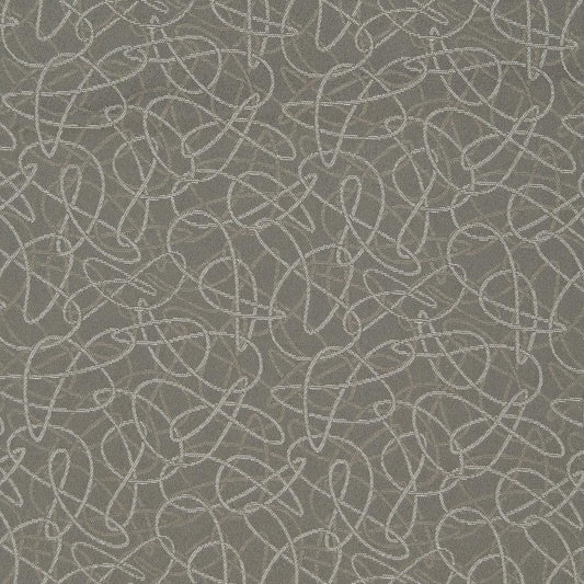 D935 Abstract & Geometric Squiggles/Smoke Grey & Silver Charlotte Fabrics