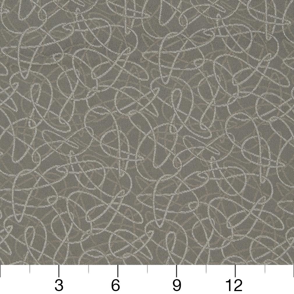 D935 Abstract & Geometric Squiggles/Smoke Grey & Silver Charlotte Fabrics