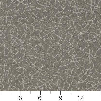 D935 Abstract & Geometric Squiggles/Smoke Grey & Silver Charlotte Fabrics