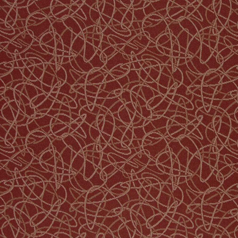 D936 Abstract & Geometric Squiggles/Spice Red & Burgundy Charlotte Fabrics