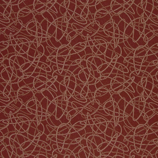 D936 Abstract & Geometric Squiggles/Spice Red & Burgundy Charlotte Fabrics