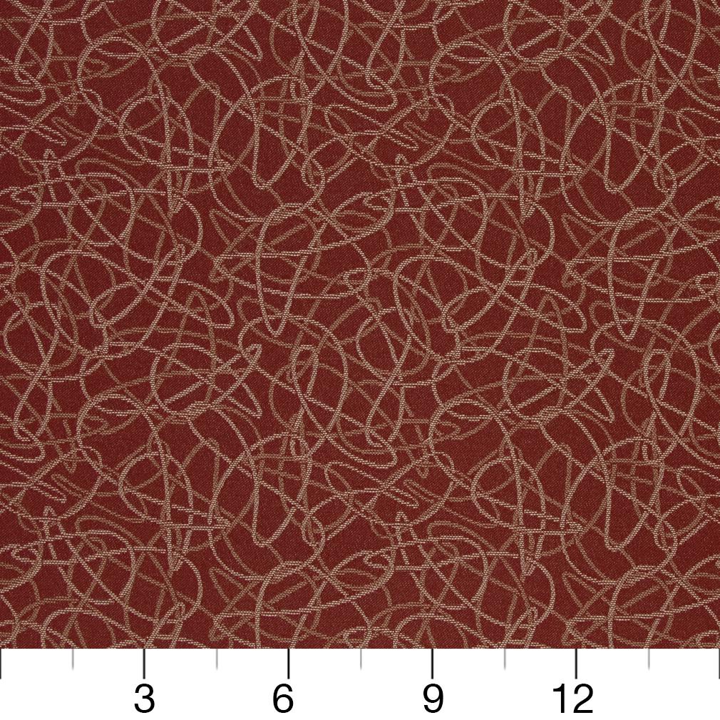 D936 Abstract & Geometric Squiggles/Spice Red & Burgundy Charlotte Fabrics