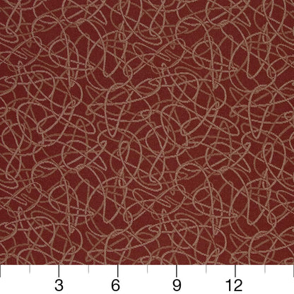D936 Abstract & Geometric Squiggles/Spice Red & Burgundy Charlotte Fabrics